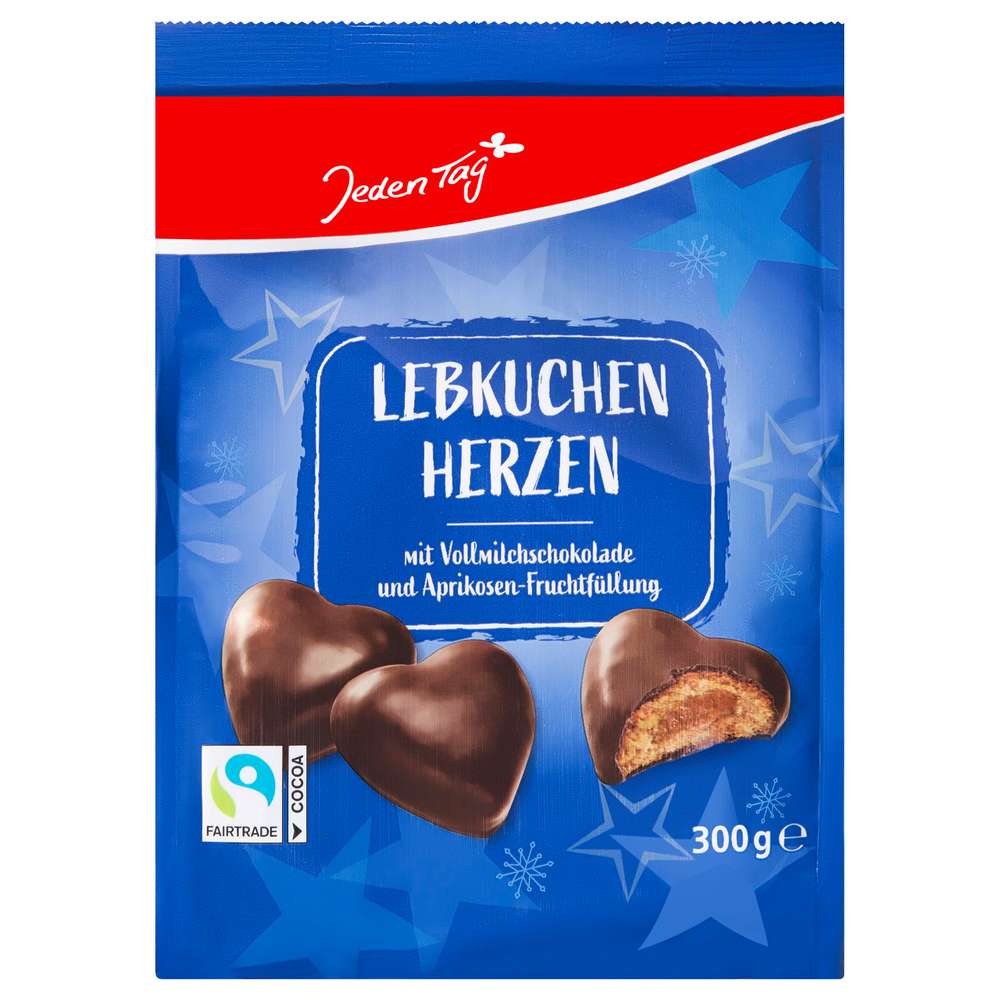 Produktabbildung Jeden Tag  Lebkuchen-Herzen Vollmilch