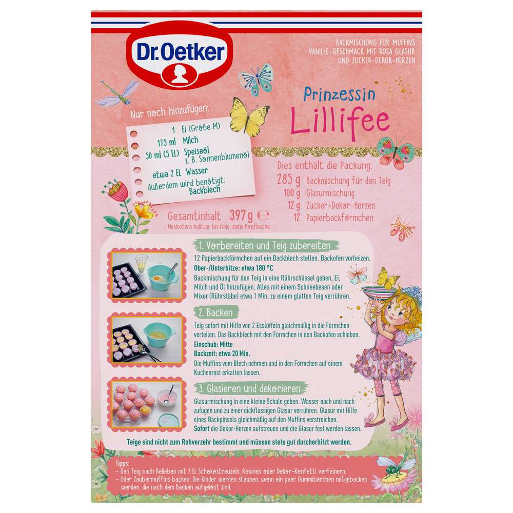 Produktabbildung Dr. Oetker Backmischung Kindermuffins, Lillifee