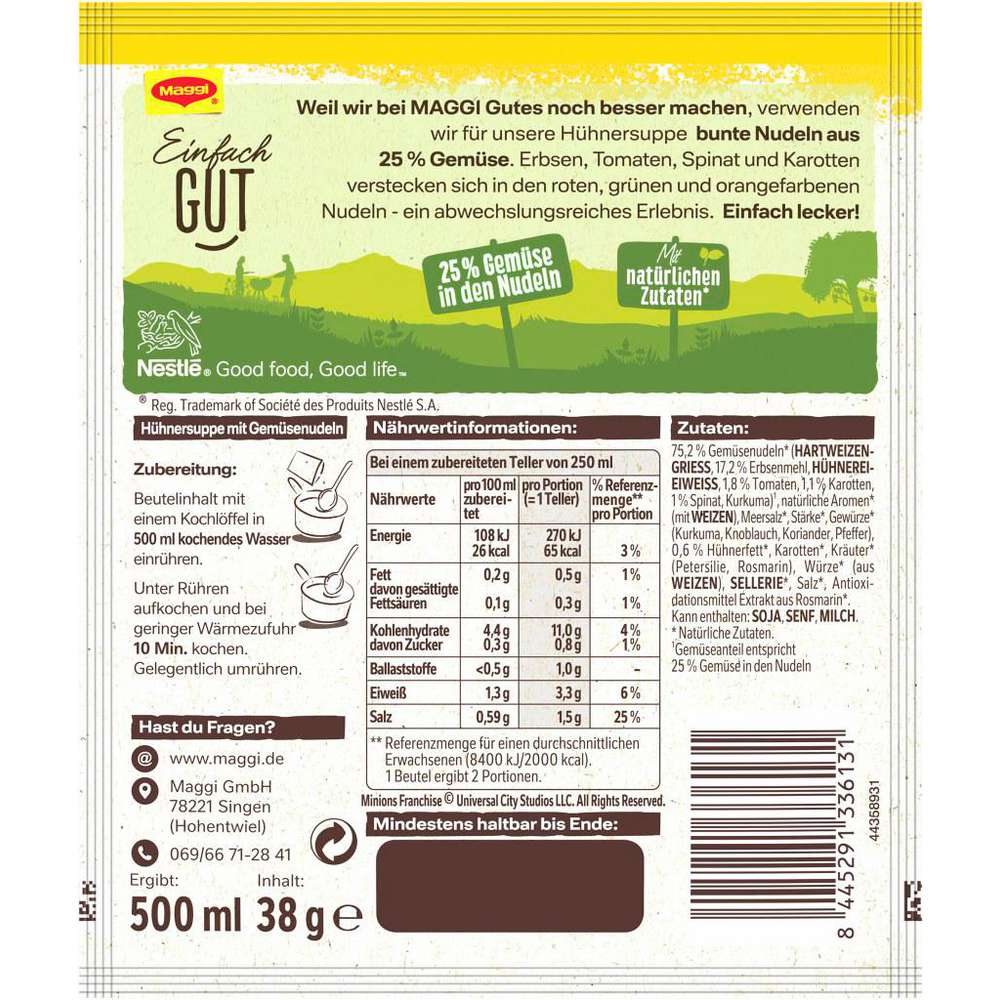 Produktabbildung Maggi Guten Appetit Suppe Minions, Huhn