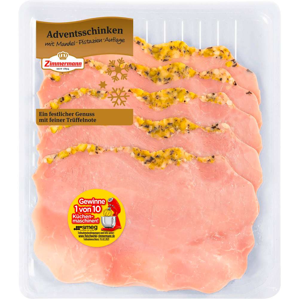 Produktabbildung Zimmermann Adventsschinken Scheiben, Mandel-Pistazie
