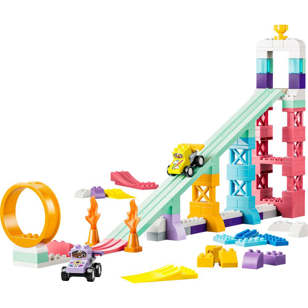 Produktabbildung Lego LEGO DUPLO Town 10478 Kreative Sprungschanzen mit kleinen Flitzern 3-in-1-Set, Lernspielzeug