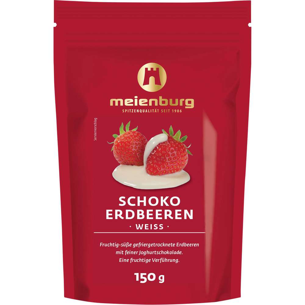 Produktabbildung Meienburg Schoko Erdbeeren weiss