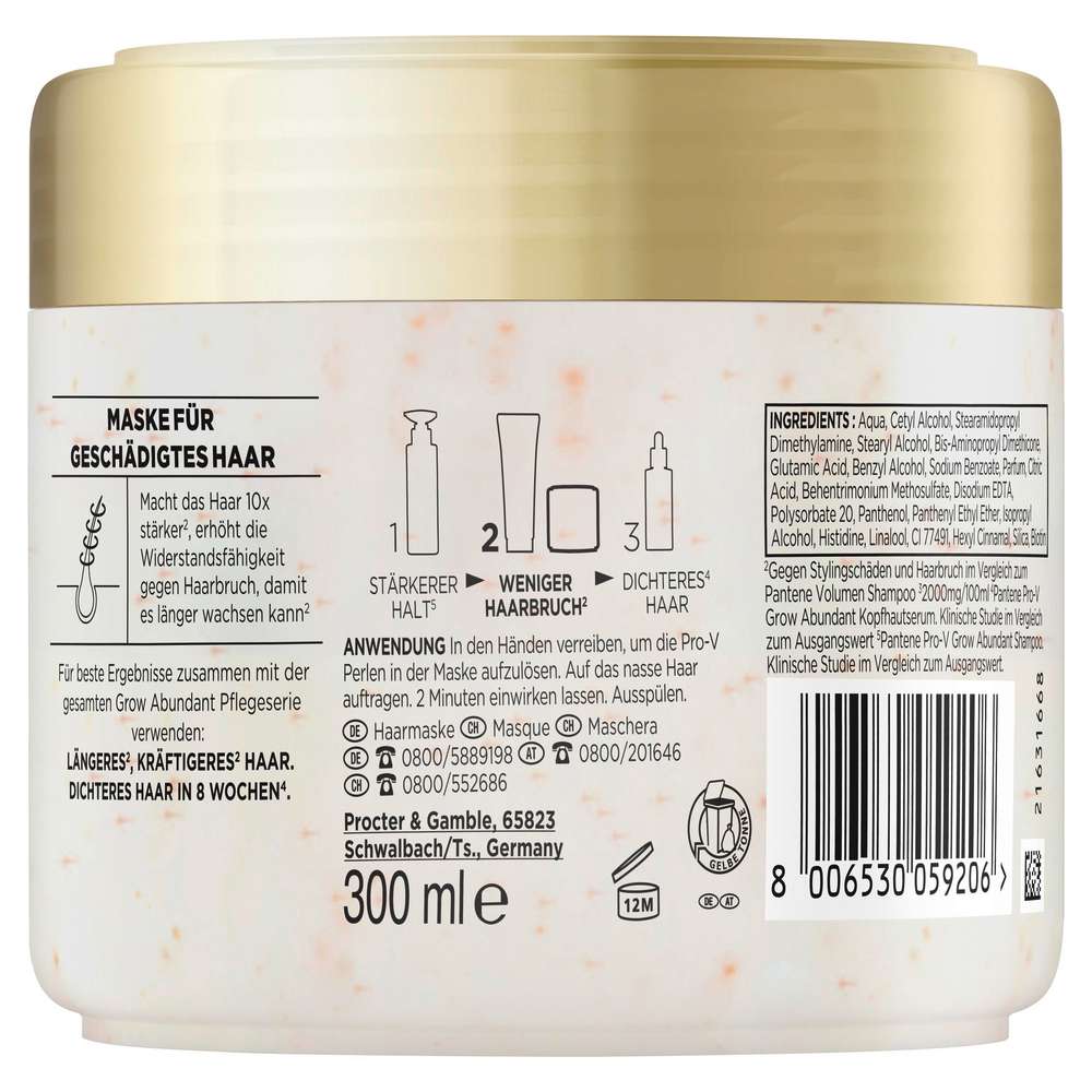 Produktabbildung Pantene Pro-V Haarmaske Grow Abundant, Anti-Haarverlust