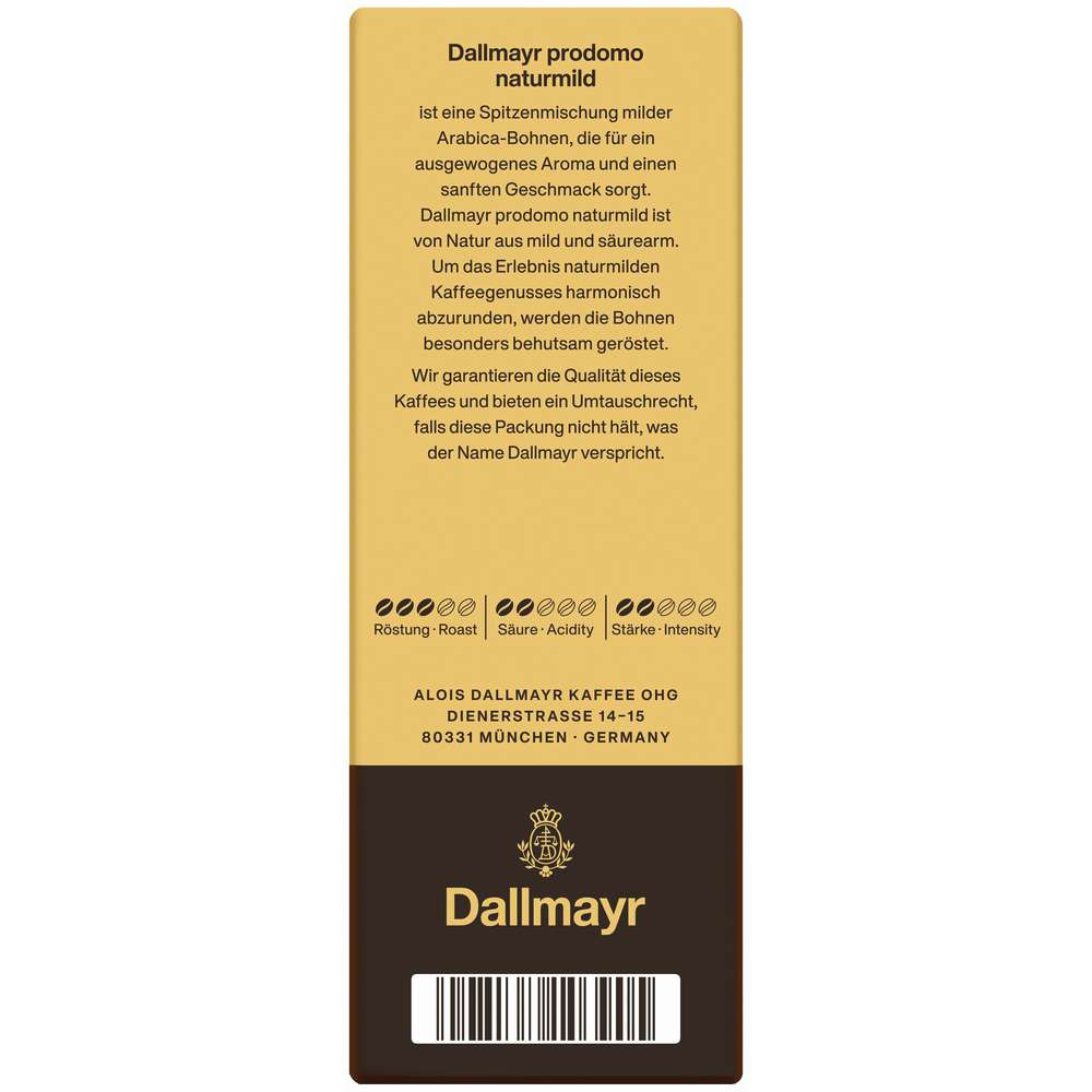 Produktabbildung Dallmayr Kaffee Prodomo mild, gemahlen
