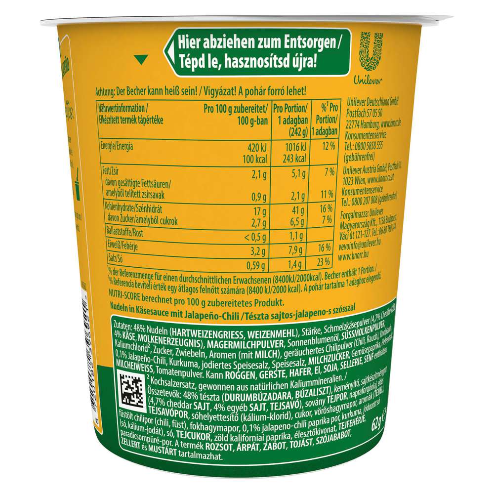 Produktabbildung Knorr Big Pot Pasta Snack Mac Cheese Jalapeno