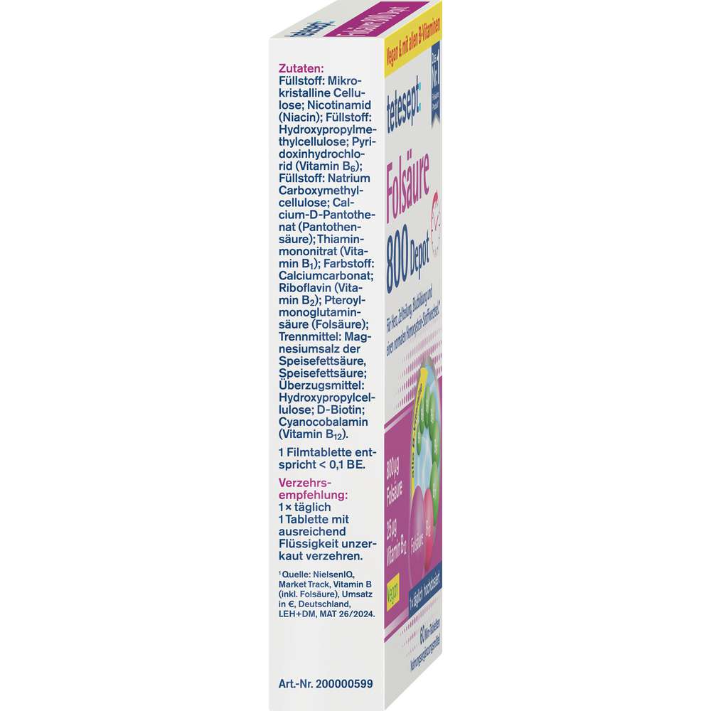 Produktabbildung tetesept Folsäure 800 Depot