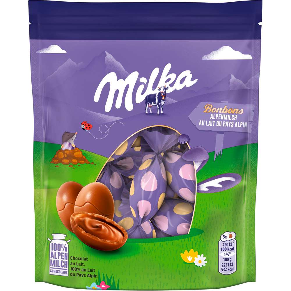Produktabbildung Milka Schokoeier, Alpenmilch
