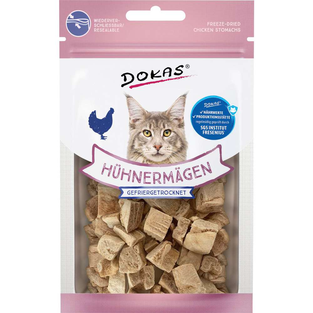 Produktabbildung Dokas Katzen-Snacks Hühnermagen, gefriergetrocknet 