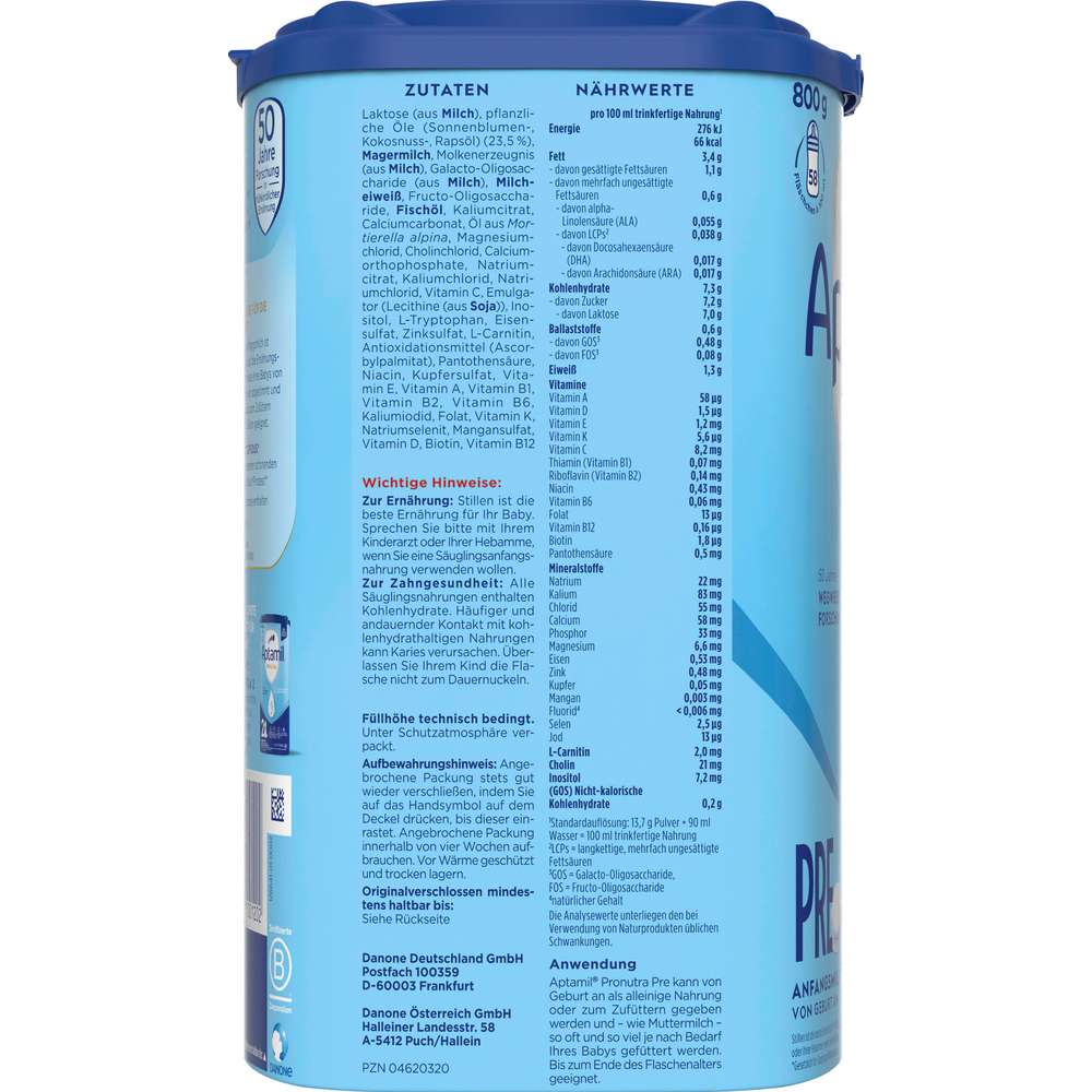 Produktabbildung Aptamil Anfangsmilch, Pre