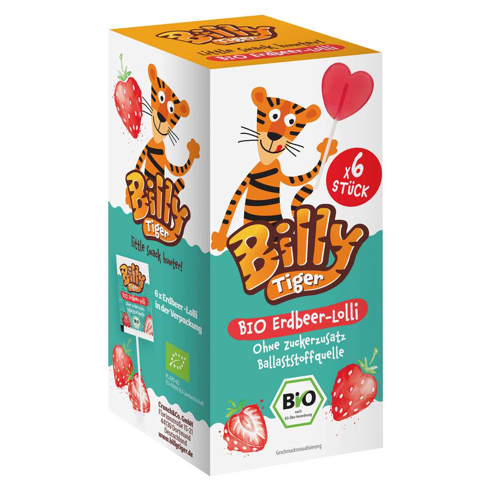 Produktabbildung Billy Tiger Bio Erdbeer-Lolly