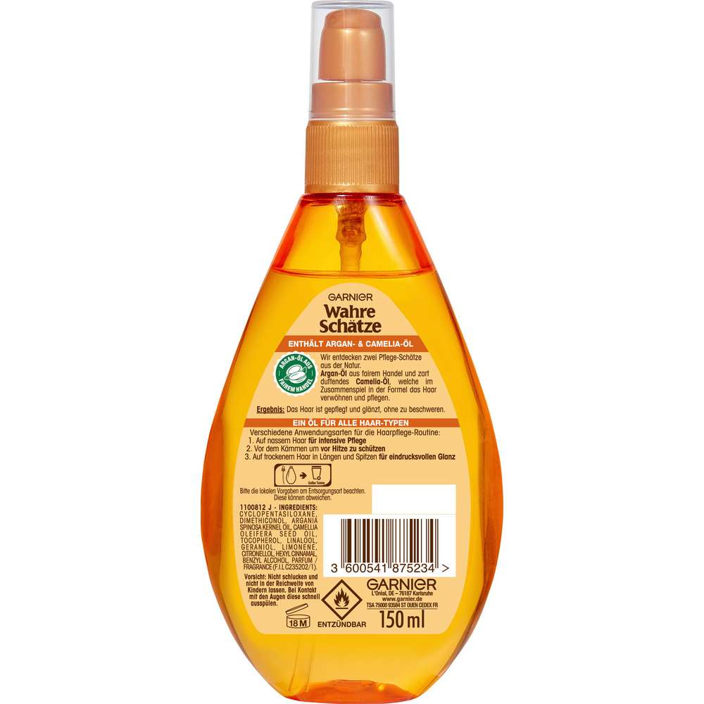 Produktabbildung Garnier Haaröl Wahre Schätze, Argan + Cameli