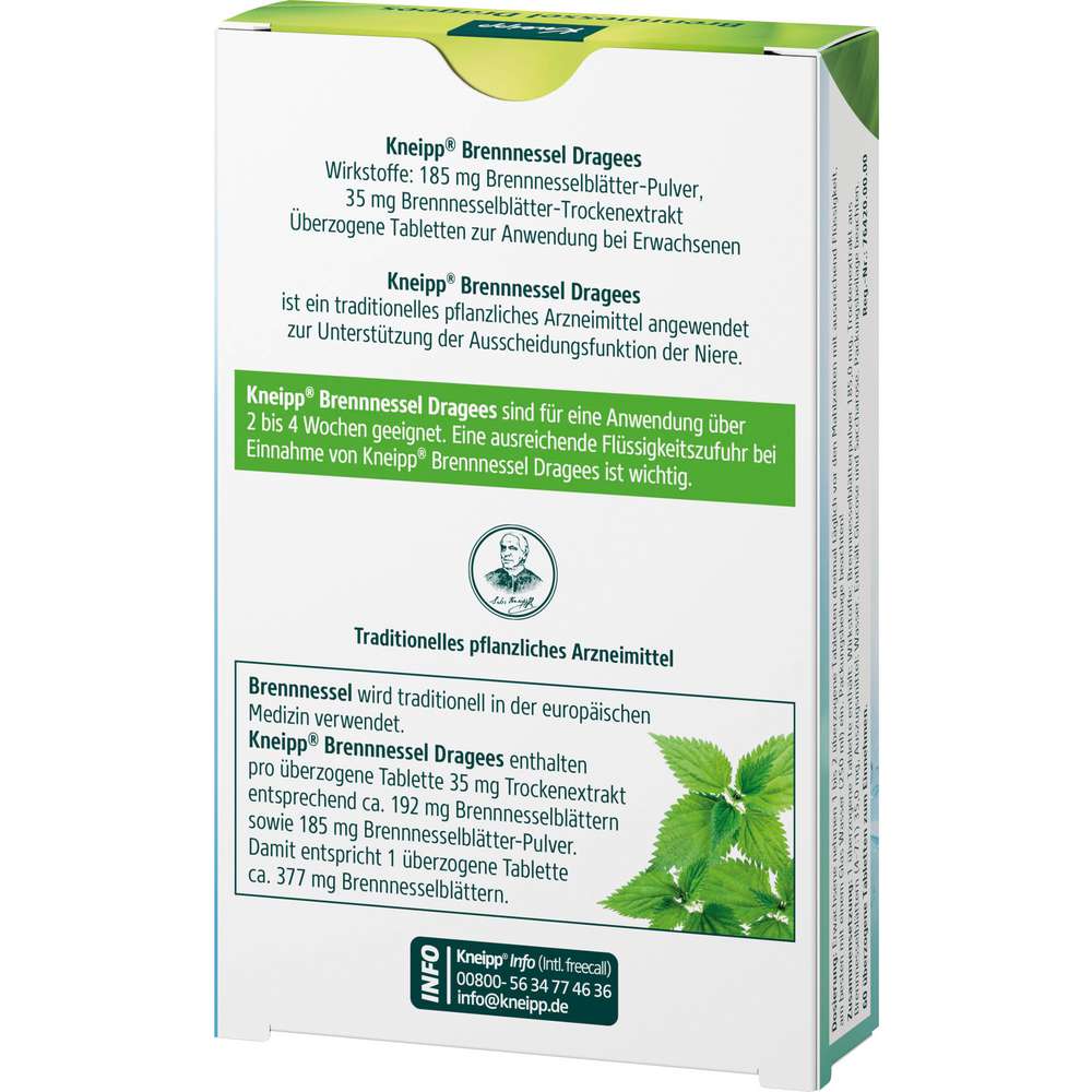 Produktabbildung Kneipp Entwässerung-Brennnessel Dragees