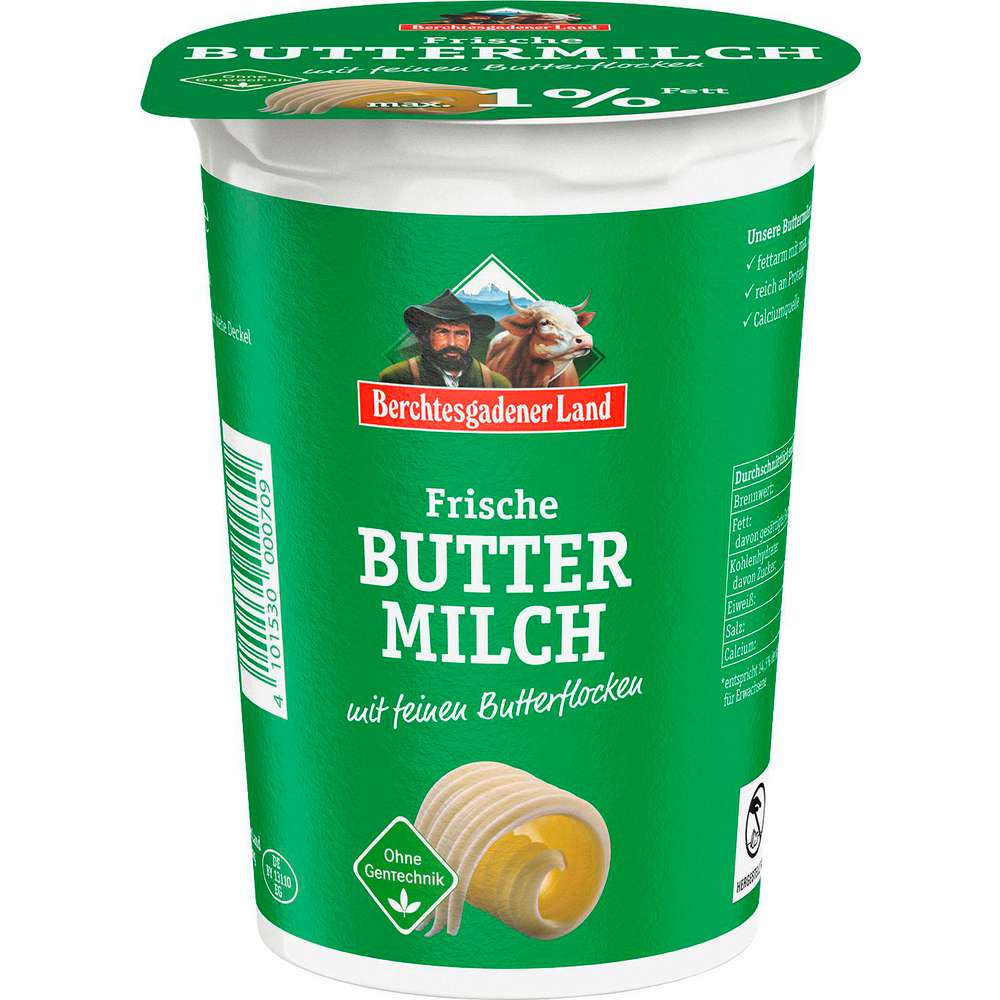 Produktabbildung Berchtesgadener Land Buttermilch mit Butterflocken 0,8% Fett