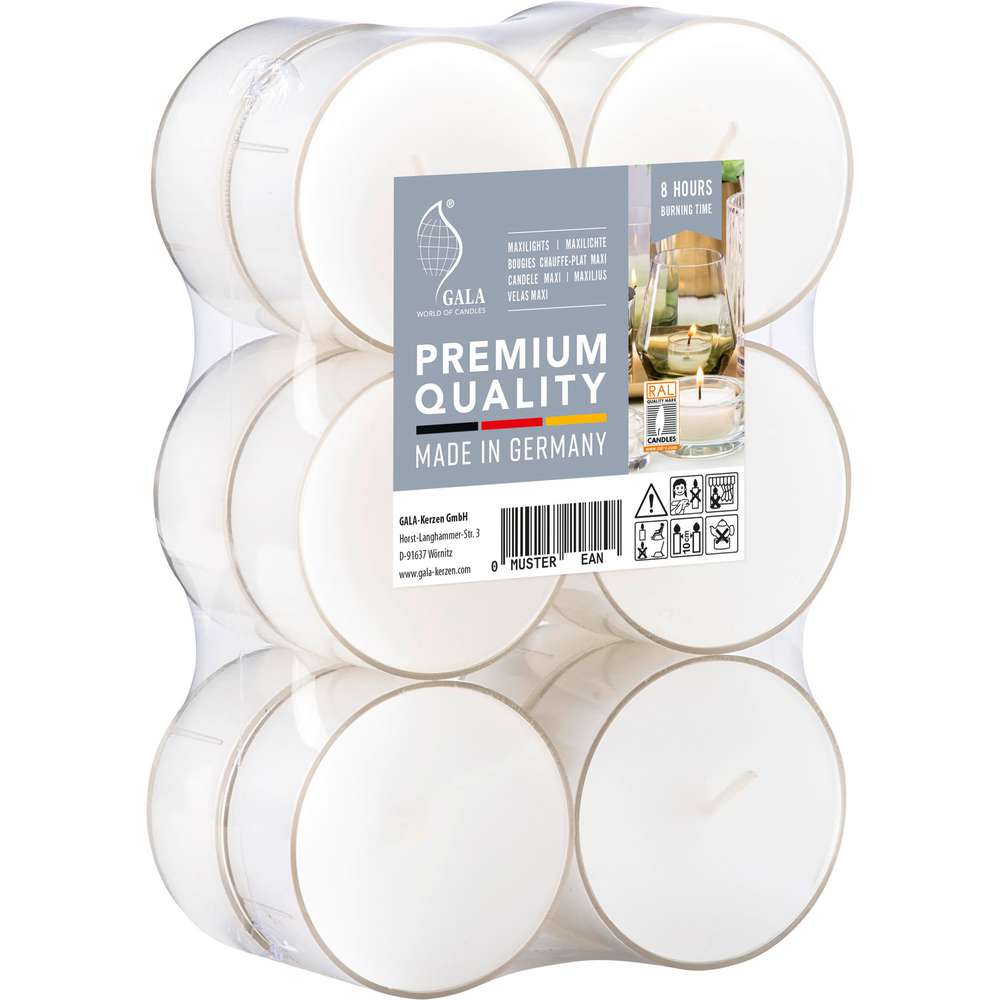 Produktabbildung Gala Maxi-Teelichter 2,7 x 5,5cm, weiß