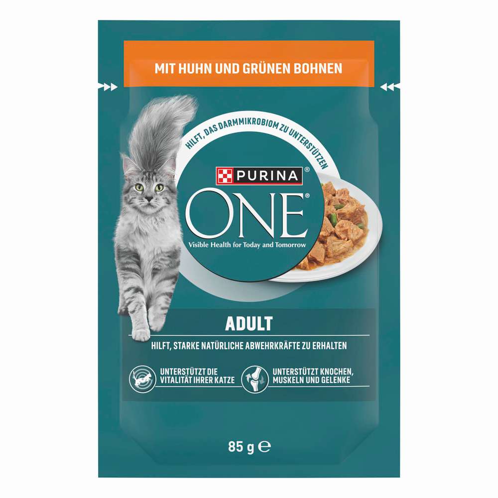 Produktabbildung Purina Katzen-Nassfutter One Adult, Huhn/grüne Bohnen