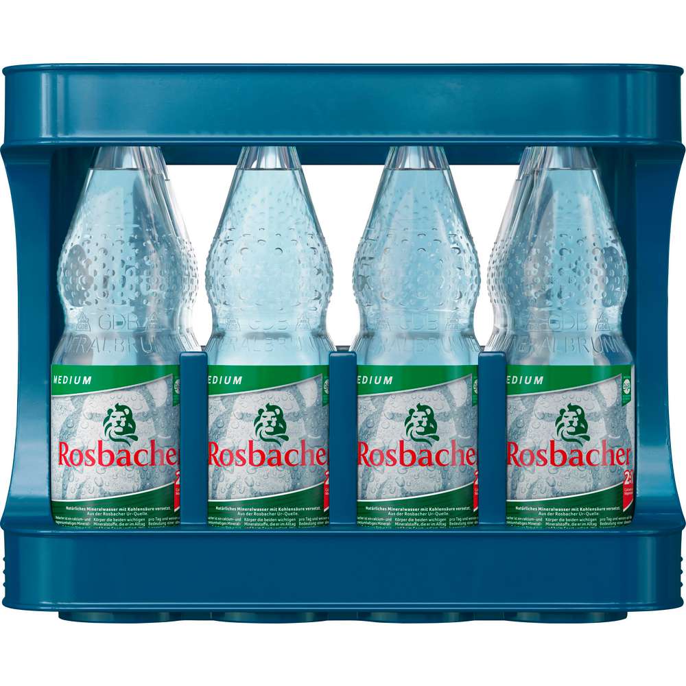 Produktabbildung Rosbacher Mineralwasser, Medium (12x 1,000 Liter)