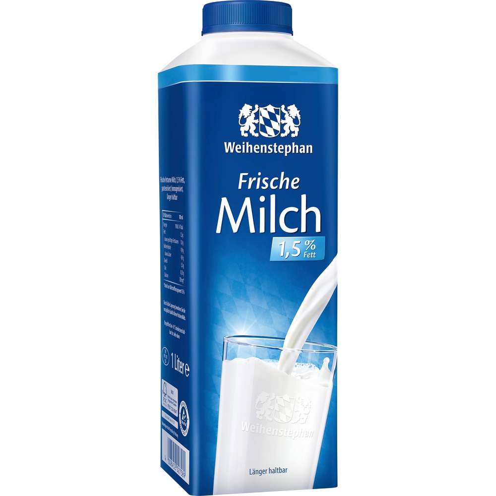Produktabbildung Weihenstephan Frische Milch 1,5% länger haltbar