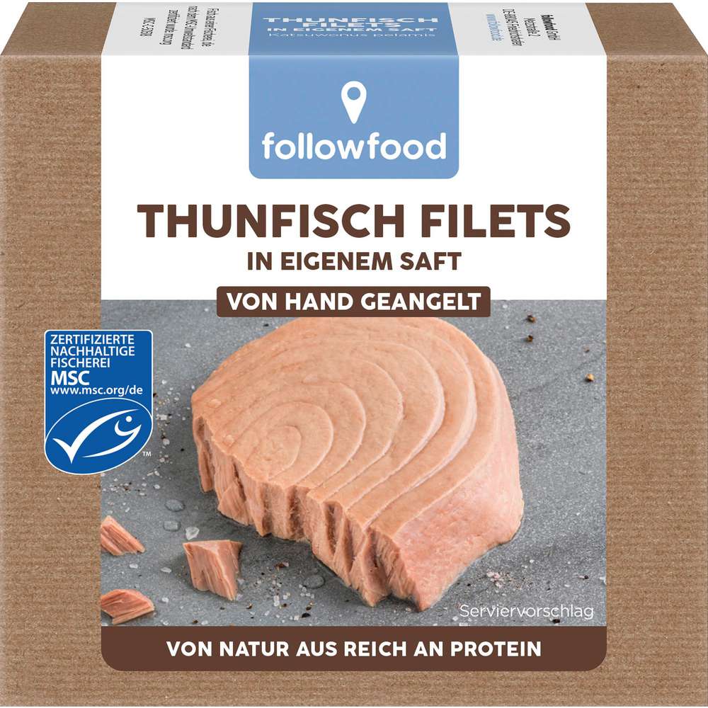 Produktabbildung followfood MSC Thunfisch Filets, Natur