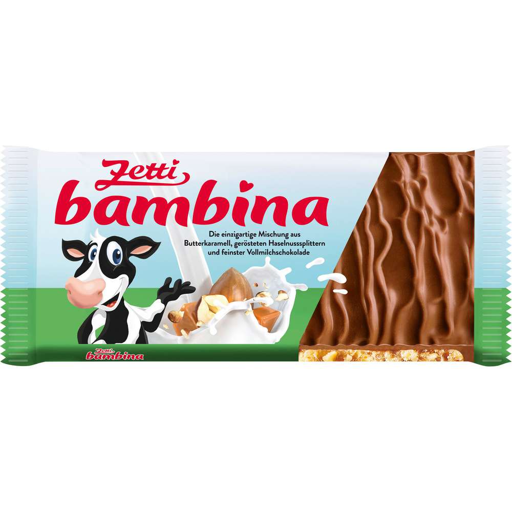 Produktabbildung Zetti Bambina Tafelschokolade, Karamell/Haselnuss/Vollmilch