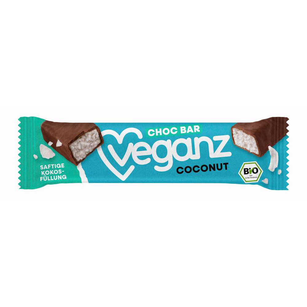 Produktabbildung Veganz Bio Schokoladenriegel mit Kokosfüllung