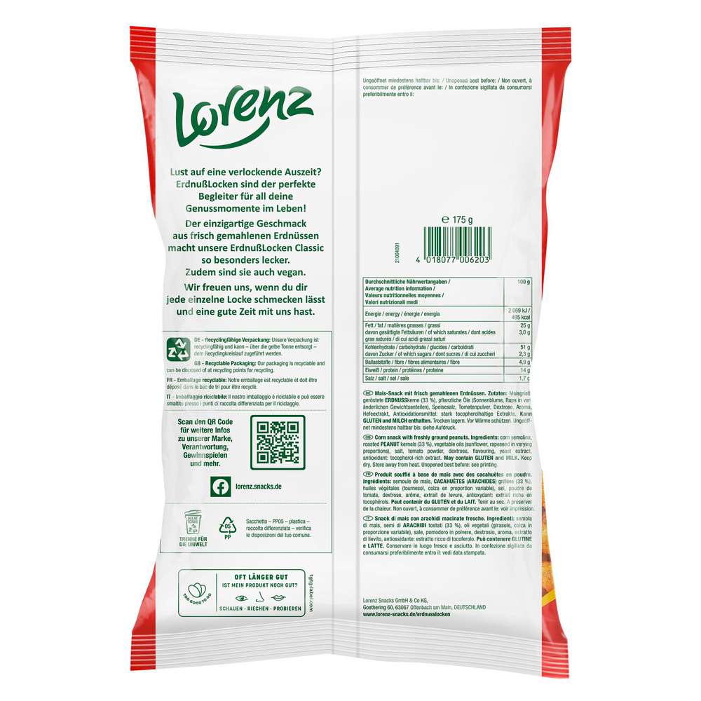 Produktabbildung Lorenz Flips, Erdnuss Locken Classic