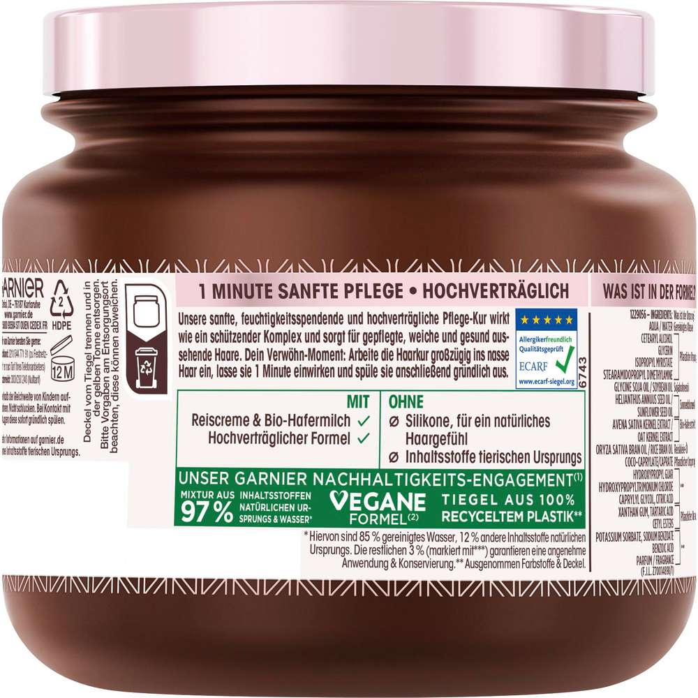 Produktabbildung Garnier Wahre Schätze Haarkur, Hafermilch