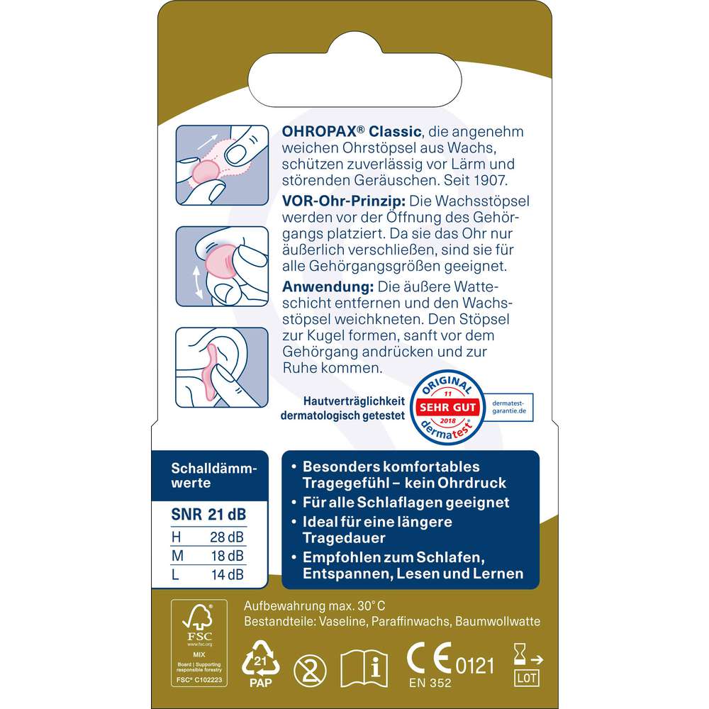 Produktabbildung Ohropax Ohropax Classic 12 Stück