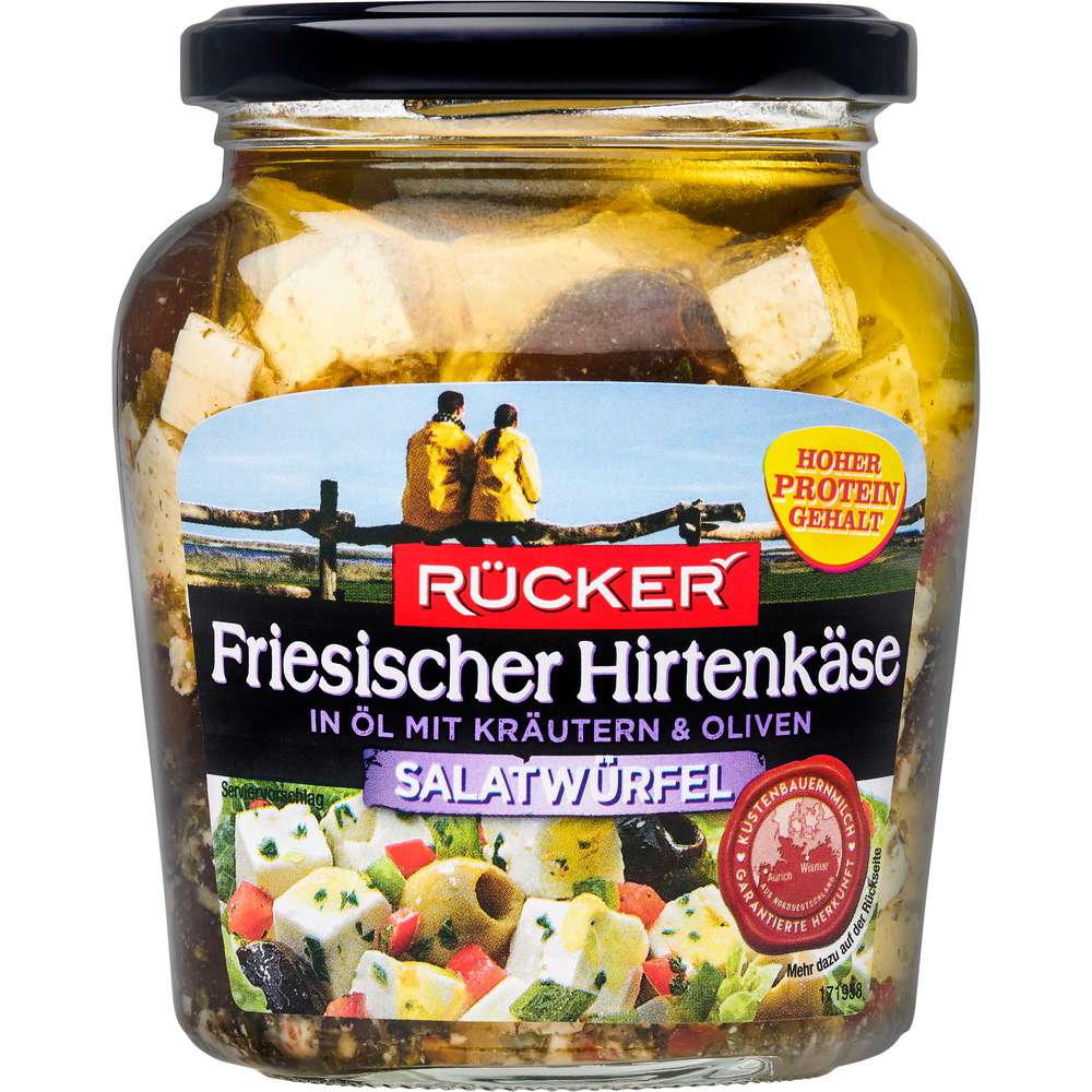 Produktabbildung Rücker Friesische Hirtenkäse-Würfel in Öl, Oliven