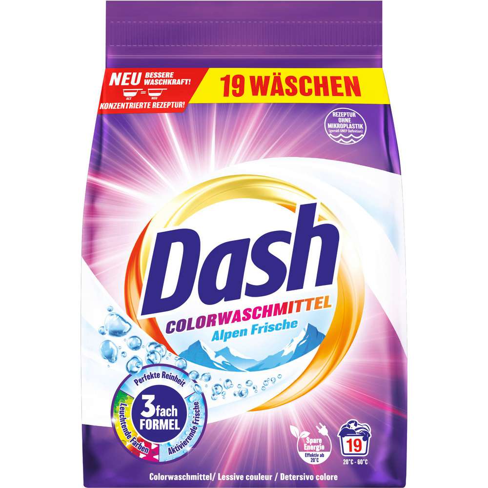 Produktabbildung Dash Color-Waschmittel Pulver, Alpen Frische