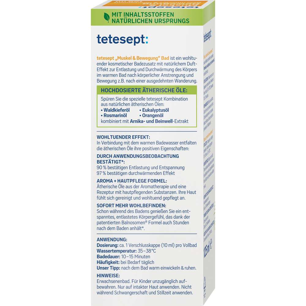 Produktabbildung tetesept Badezusatz Muskel & Bewegung