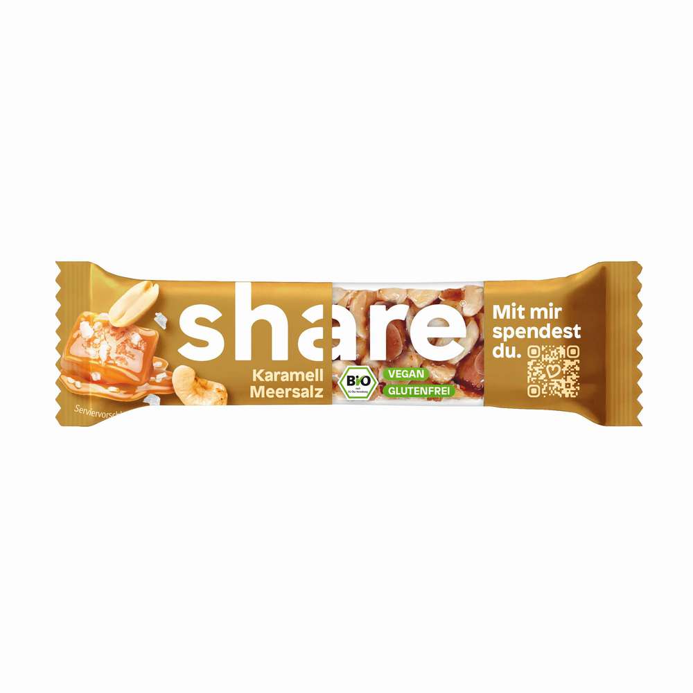 Produktabbildung share Bio Nussriegel Karamell Salz