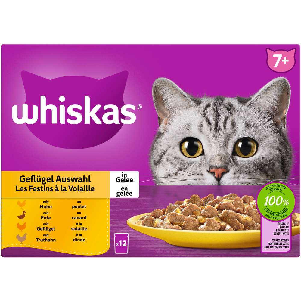Produktabbildung Whiskas Katzen-Nassfutter, Geflügel/Gelee
