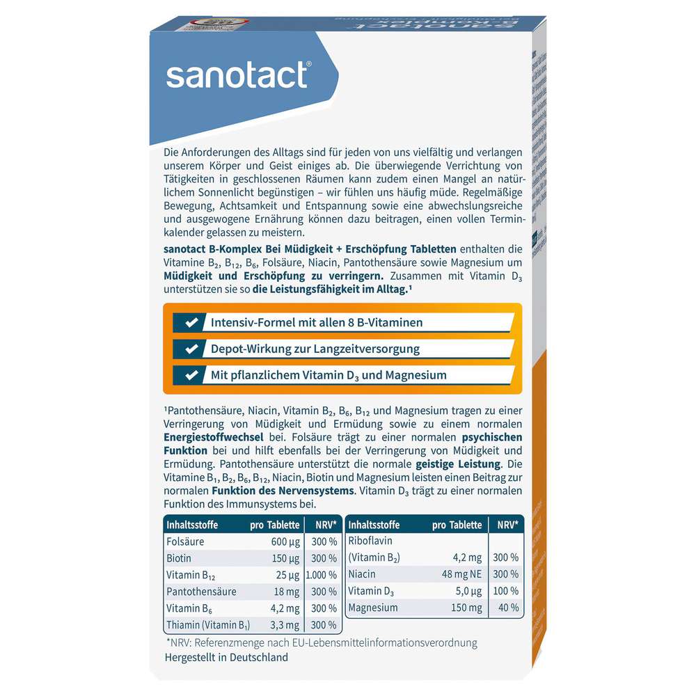 Produktabbildung sanotact B-Komplex + Magnesium + Vitamin D3