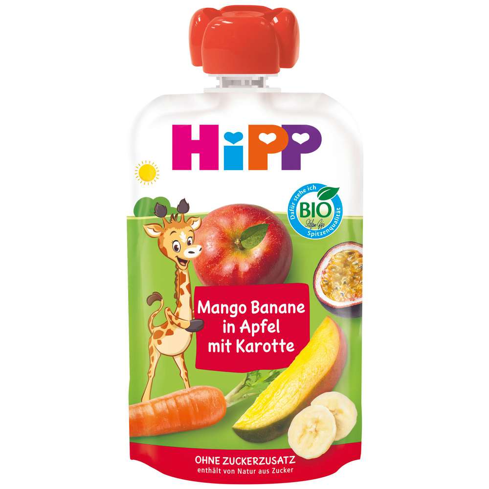 Produktabbildung Hipp Quetschie, Mango/Banane/Apfel/Karotte