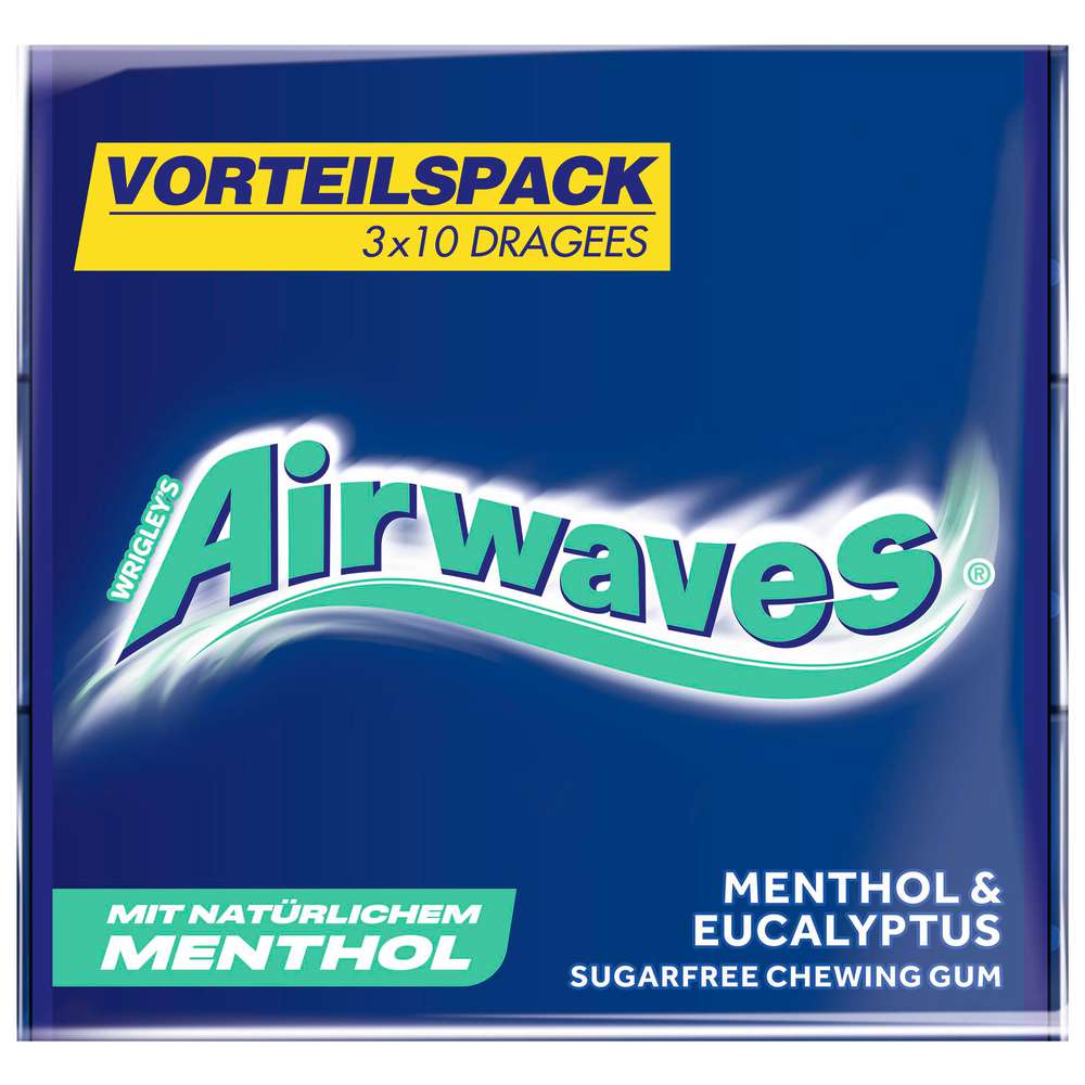 Produktabbildung Airwaves Kaugummi Multipack, Menthol-Eucalyptus