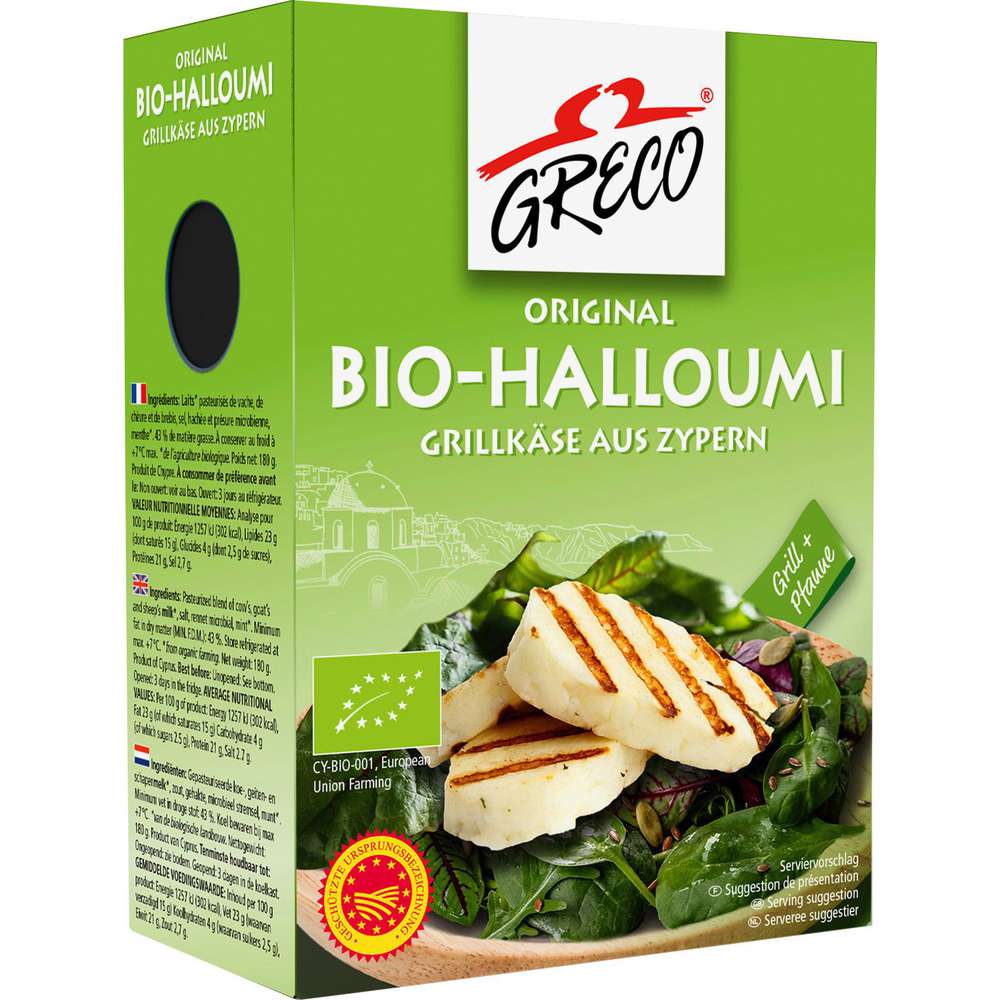 Produktabbildung Greco BIO Halloumi Grillkäse