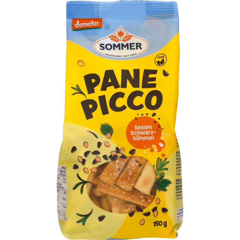 Produktabbildung Sommer Demeter Pane Picco Sesam-Schwarzkümmel