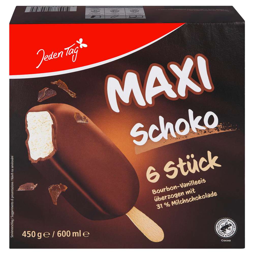 Produktabbildung Jeden Tag Stiel-Eis, Maxi Schoko