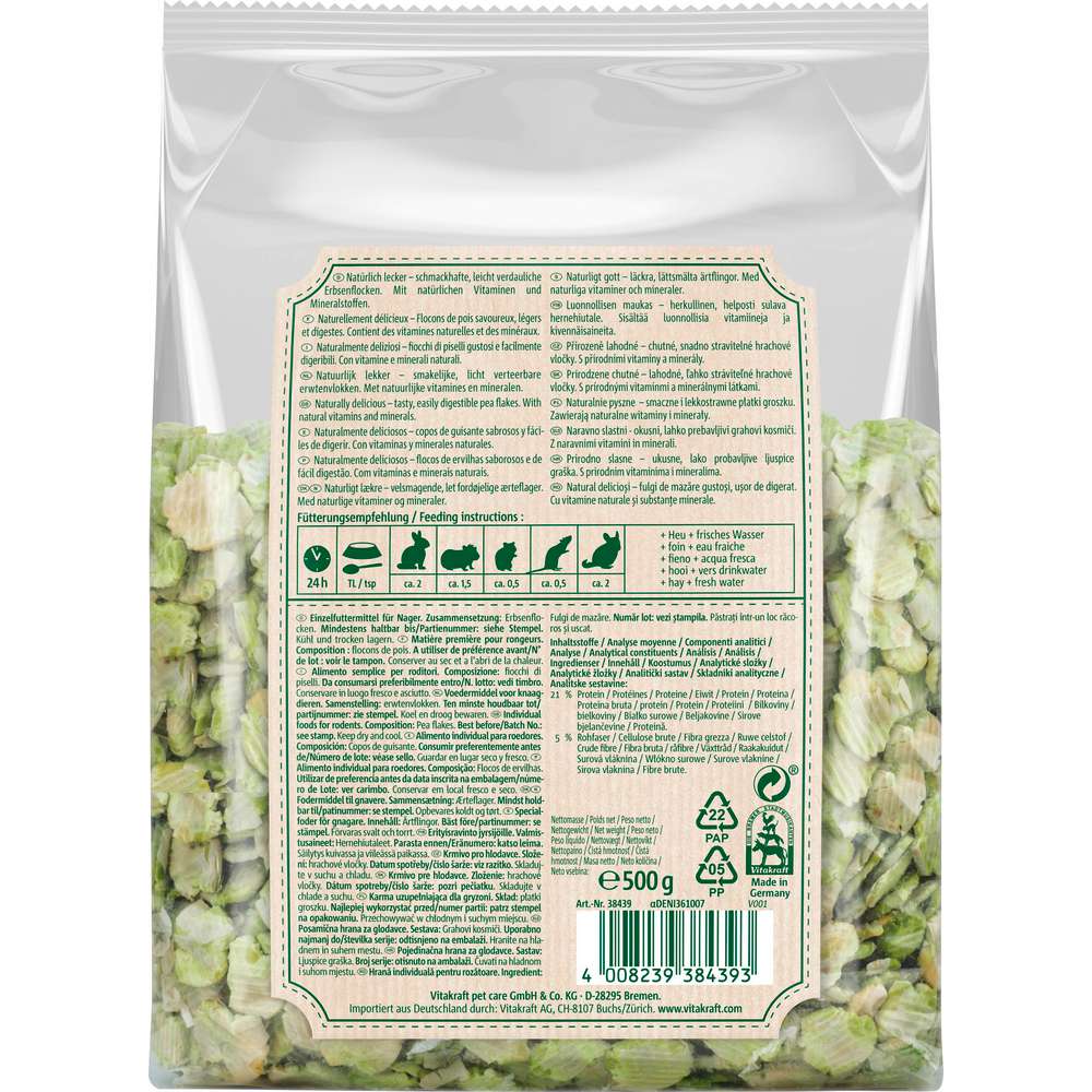 Produktabbildung Vitakraft Nagetier Erbsenflocken Vita Verde, Nature Flakes