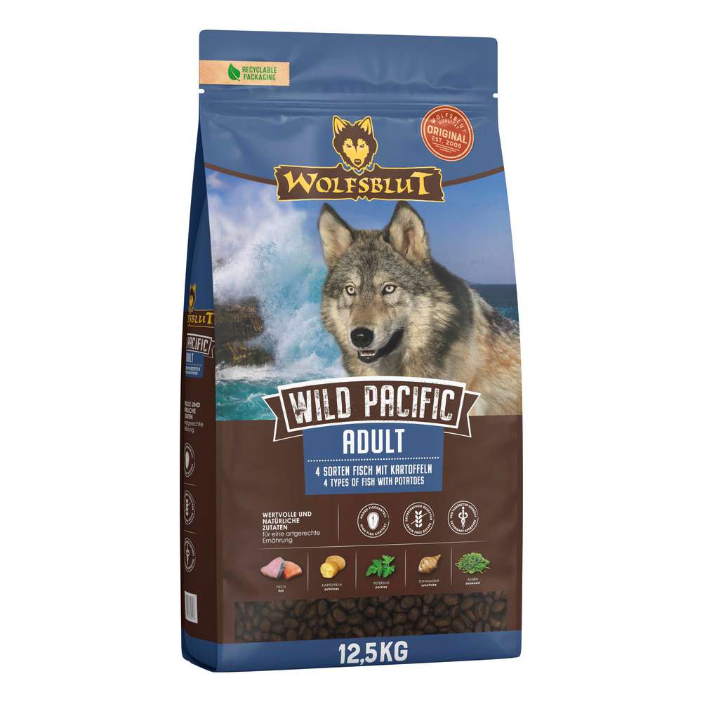 Produktabbildung Wolfsblut Hunde-Trockenfutter Wild Pacific Adult, Fisch/Kartoffeln