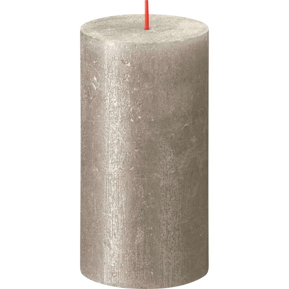 Produktabbildung Bolsius Stumpenkerze Rustik Shimmer 13x6,8cm, champagner