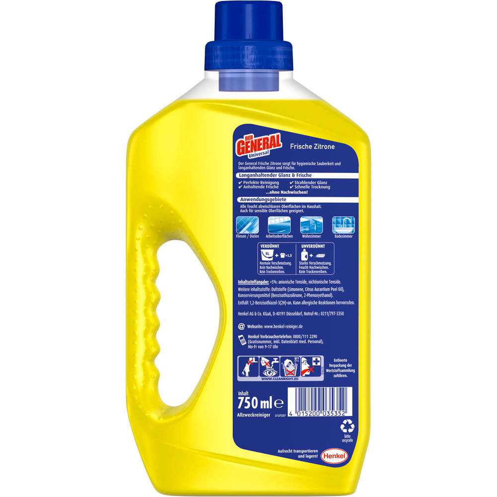 Produktabbildung Der General Allzweckreiniger, Frische Zitrone