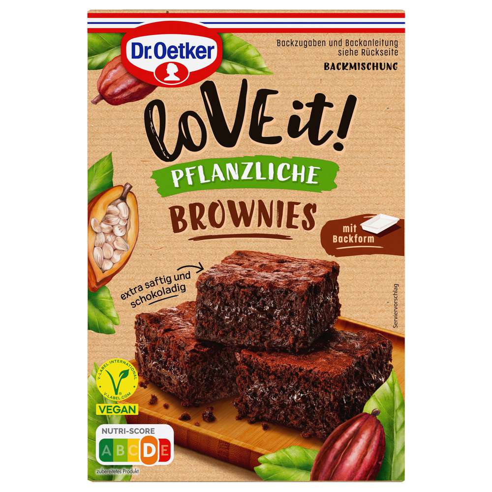 Produktabbildung Dr. Oetker Love it, Backmischung, Pflanzliche Brownies