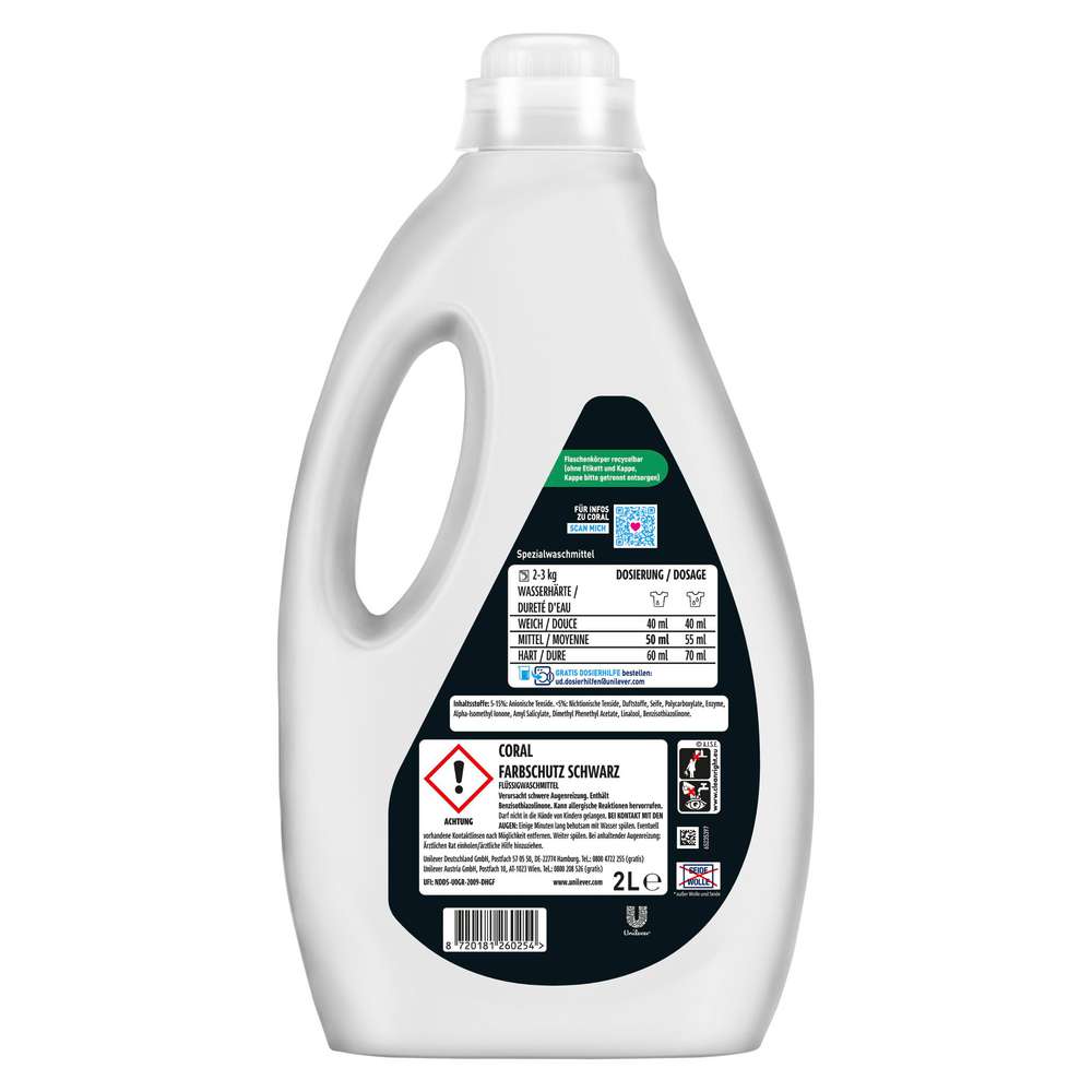 Produktabbildung Coral Fein-Waschmittel flüssig, Black