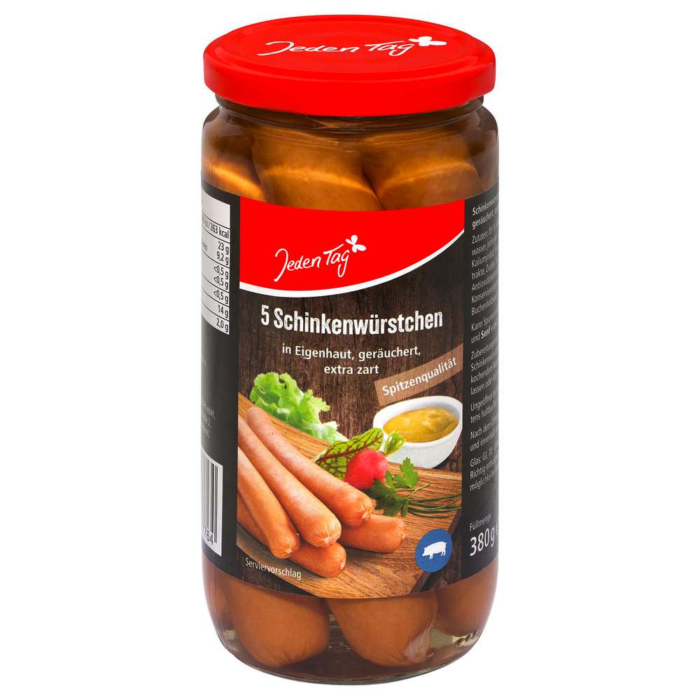 Produktabbildung Jeden Tag Schinkenwürstchen, in Eigenhaut