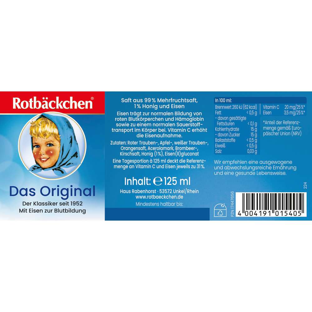 Produktabbildung Rotbäckchen Original 125 ml Mini