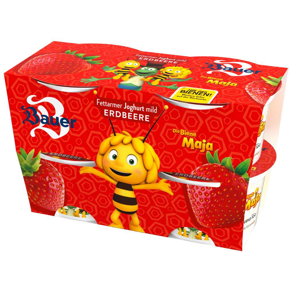 Produktabbildung Bauer Kinder Fruchtjoghurt, Erdbeere 4 x 100g