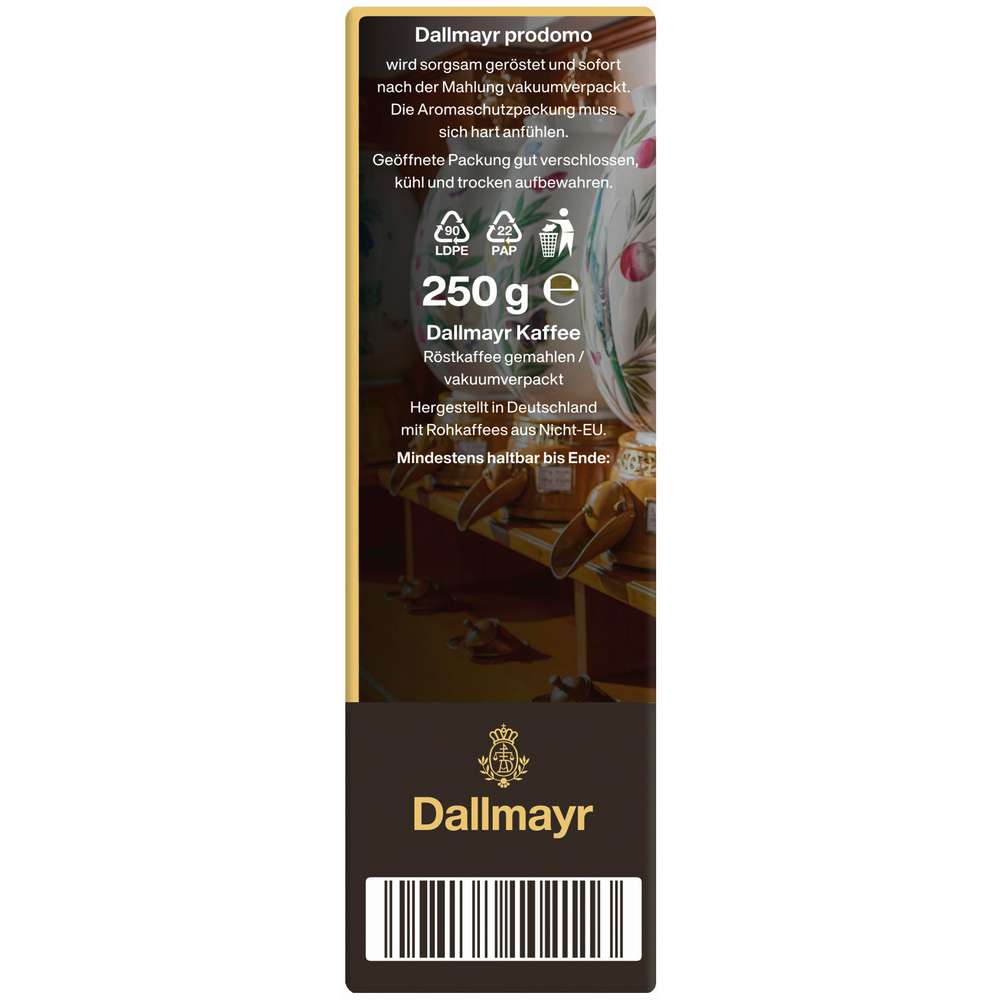 Produktabbildung Dallmayr Prodomo, Kaffee gemahlen