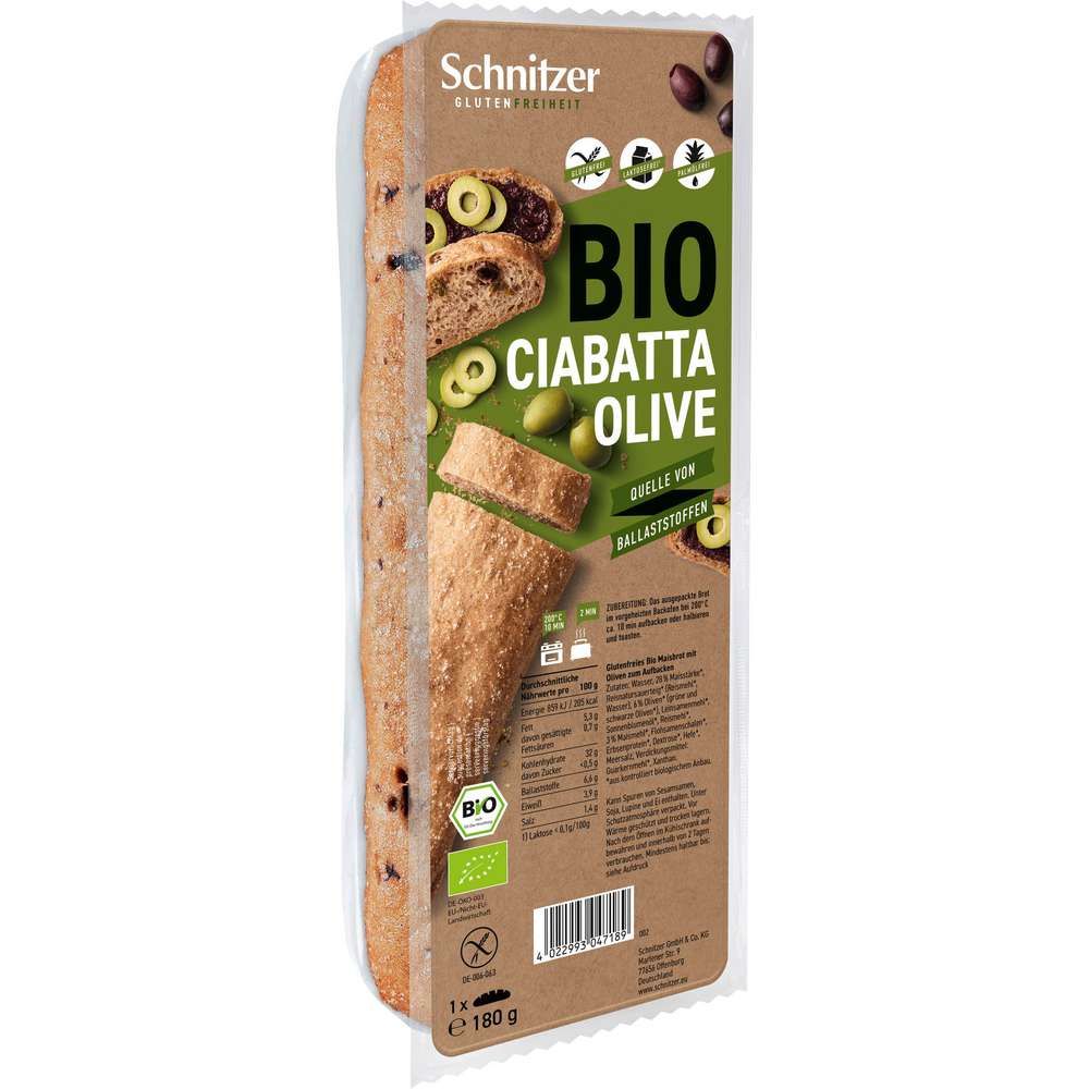 Produktabbildung Schnitzer Bio Ciabatta, Olive