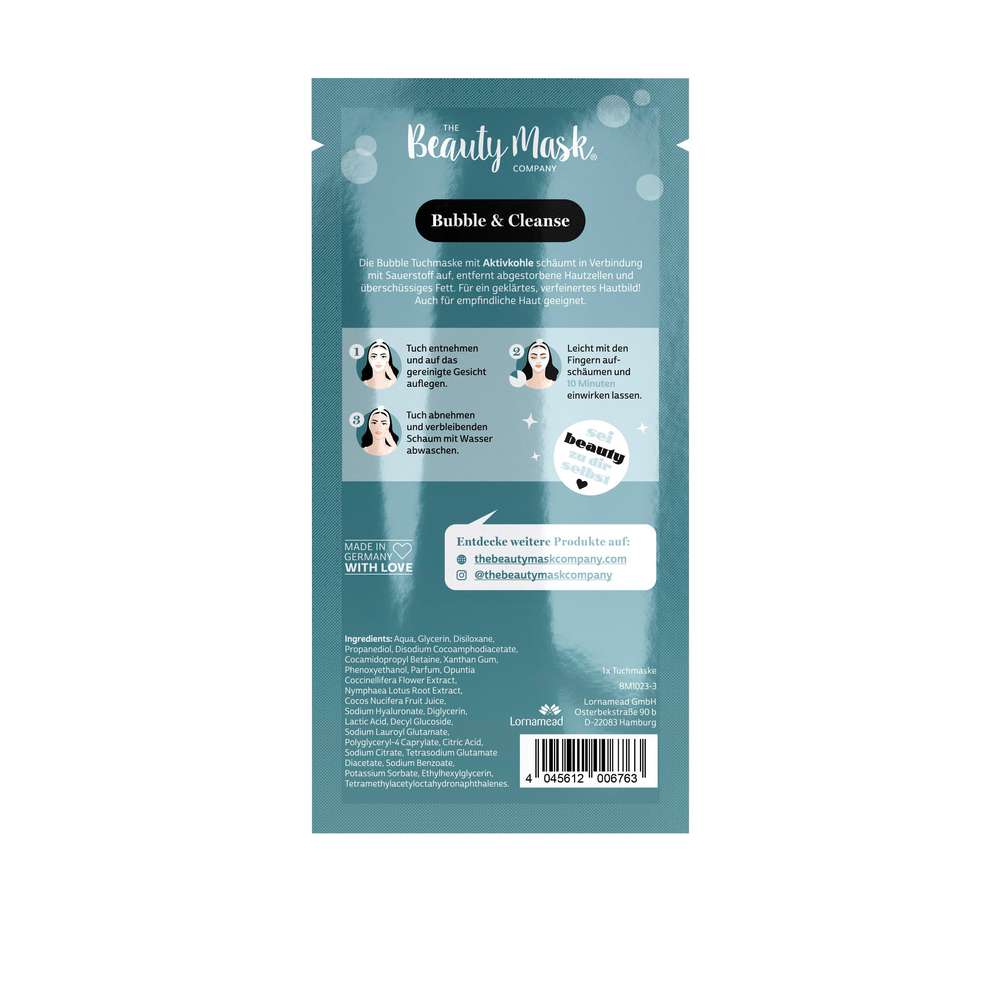 Produktabbildung The Beauty Mask Company Tuchmaske Bubble Mask, Tiefenreinigung mit Aktivkohle